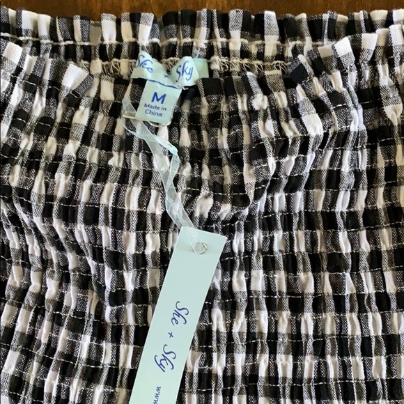 She & Sky Flowy Smocked Strapless Top - Picture 2 of 3